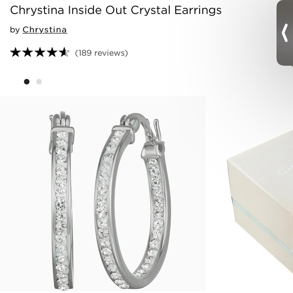 CHRYSTINA 💓 Silver Medium Sized Hoop Earrings - Picture 3 of 4